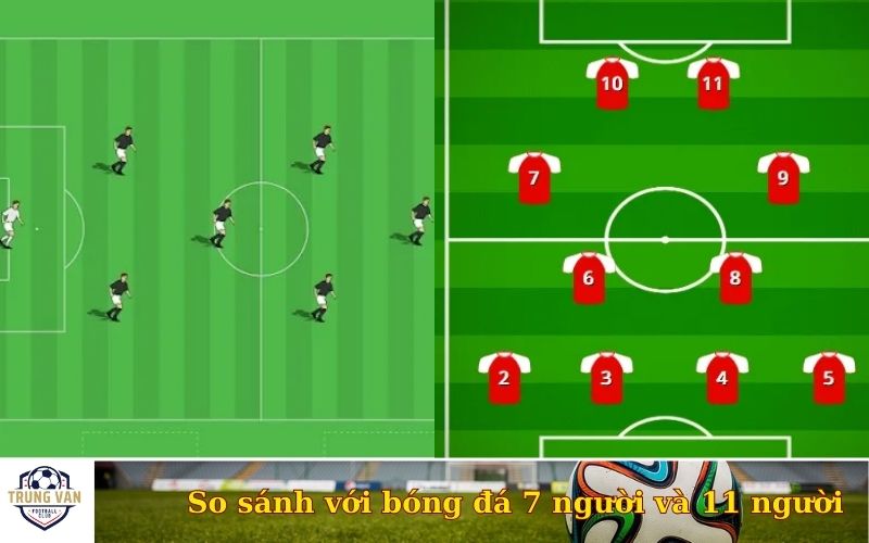 So sánh với bóng đá 7 người và 11 người