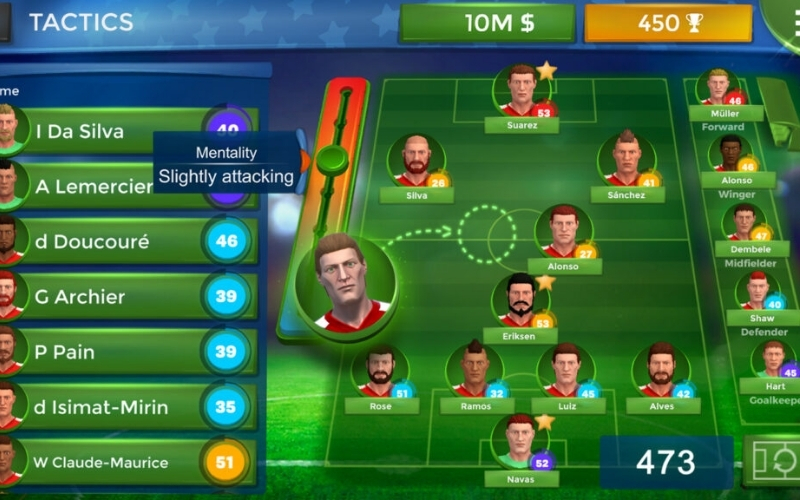 Cách xây dựng đội hình mạnh trong game quản lý bóng đá