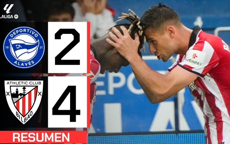 Alavés 2-4 Ath. Bilbao: Bilbao khẳng định sức mạnh tấn công